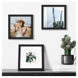upsimples 8x8 Picture Frame, Display Pictures 4x4 with Mat or 8x8 Without Mat, Wall Hanging Photo Frame, Black, 1 Pack - Retail: $6