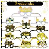 HOWAF New Year Eve Party Supplies 2026, Happy New Years Decorations Party Favors, Include 2026 New Year Glaasses Headband Tiara Top Hats Fringed Noisemaker, Glittery NYE Party Supplies - Retail: $20