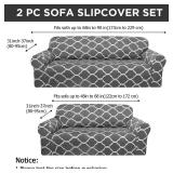 Peryiter 2 Pcs Couch Cover Set for Living Room Sofa Cover Furniture Protector Couch and Sofas Loveseat Arm Chair Slipcover, Furniture Protector, Form Fit Stretch, Wrinkle Free (Dark Gray) - Retail: $4