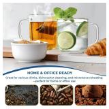 Aquach 22oz Large Clear Glass Coffee Mugs Set of 2 - Serve as General Drinking Glasses for Water, Coffee, Tea, and Juice - Retail: $24