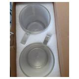 Aquach 22oz Large Clear Glass Coffee Mugs Set of 2 - Serve as General Drinking Glasses for Water, Coffee, Tea, and Juice - Retail: $24