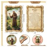 AceOrbit 30 Pcs Holy Prayer Cards Wood St. Francis Prayer for Peace Religious Holy Card for Church Prayers First Communion Christening Memorial Engrave Guest Gift Catholic Gifts - Retail: $22