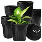 OJYUDD 60 Pack 1 Gallon Flexible Plant Nursery Pots,Thickened Soft Plastic Seed Starting Pots,Plastic Plant Container with Hole for Flower Seedling,Succulents,Cuttings,Transplanting(Black) - Retail: $