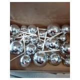 ASTARON 20 Pcs Disco Ball Cake Topper Decorations Sticks Silver Cake Balls Picks Toppers for Birthday Anniversary Disco Retired Theme Party Decorations - Retail: $9