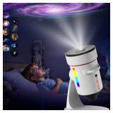 Galaxy Projectorï¼Upgraded 4K HD Star Projector Lens, 10 Slides Image Planetarium BedRoom Lightsï¼Ceiling Lights 360Â° Rotation 1/2/4Timer off &8 LED Color Night Lightï¼for Bedroom, for 