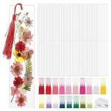 Fuyoooo 301 Pcs DIY Bookmark Making Kit 150 Bookmark Laminating Pouches 5 Mil Hot Laminator Sleeves with 150 Rainbow Tassels and Puncher Fit Most Pouch Laminating Machines(2.36 x 8.5 Inches) - Retail: