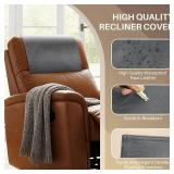 Xmntdo Recliner Headrest Protector,Non Slip Waterproof Headrest Cover,Leather Recliner Headrest Cover for Sofa,Furniture,Living Room,Office Chair (Dark Gray)