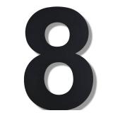 BetLight Modern Large House Numbers-12 Inch High Stainless Steel Floating Home Address Number for Outside/Black/Number 8 - Retail: $20