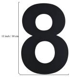 BetLight Modern Large House Numbers-12 Inch High Stainless Steel Floating Home Address Number for Outside/Black/Number 8 - Retail: $20