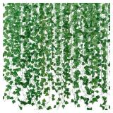 Freyalife Fake Vines for Room Decor(12 Pack 84 Feet) Aesthetic Artificial Plant Ivy Leaves Hanging Greenery Garlands for Home Bedroom Wall Wedding Christmas Party Office Patio Outdoor Garden DÃ©cor 