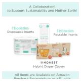 Honest Hybrid Cloth Diaper Covers with Pocket-Sling, Large (22-40 lbs), Stops Nighttime Leaks, Use with Boosties Disposable Diaper Pad or Reusable Insert, 3 Pack of Cotton Muslin Covers - Retail: $70