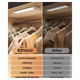 EZVALO 10inch Under Cabinet Lighting, LED Motion Sensor Light Indoor, 2400mAh USB Rechargeable Closet Lights, Dimmable & Magnetic Wireless Under Counter Lights for Kitchen, Pantry, Stairs (2 Pack) - R