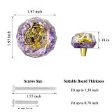 2Pcs Purple Crystal Drawer Cabinet Knobs Pull Handles Knob Decorative Cabinet Handles Unique Cabinet Knobs