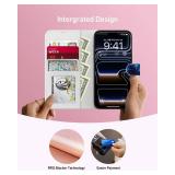 DEENAKIN for iPhone 17 Pro Wallet Case with Card Holder + Cash Clip, RFID-Blocking, Military-Grade Drop Protection & UV-Printed Artwork, Magnetic Closure with Leather Stand - Bule Gold Water - Retail: