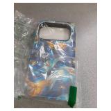 DEENAKIN for iPhone 17 Pro Wallet Case with Card Holder + Cash Clip, RFID-Blocking, Military-Grade Drop Protection & UV-Printed Artwork, Magnetic Closure with Leather Stand - Bule Gold Water - Retail: