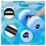 1 Pair EVA Foam Water Dumbbells for Pool Exercise, Water Weights Aquatic Exercise Dumbbells, Aquatic Fitness Weights, Enhance Your Fitness Journey with Water Aerobics Equipment and Pool Weights(Blue) 