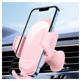 Miracase Phone Holders for Your Car with Metal Hook Clip, Cell Phone Mounts Air Vent Cell Phone Stand Car Mount, Universal Automobile Cradle Fit for iPhone Android and All Smartphones (Pink) - Retail: