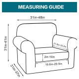 Turquoize 2 Piece Chair Covers Chair Slipcovers for Living Room Armchair Couch Cover Chair Sofa Cover with Individual Cushion Covers Furniture Cover for Chairs Feature Jacquard Fabric (Chair, Sand) - 