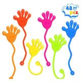 Sticky Hands Bulk 48 PCS Party Favors for Kids 4-8 8-12 Stretchy Sticky Hand Toy Valentines Day Gifts for Kids Goodie Bag Stuffers Fillers Small Classroom Prizes Student Gifts Birthday Party Supplies 
