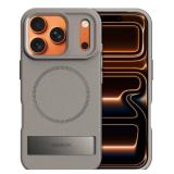 SIMBOR Magnetic for iPhone 17 Pro Case with Stand[Compatible with MagSafe] Slim Invisible Kickstand, Protective Anti-Fingerprint Phone Cove for iPhone 17 Pro Case 6.3\", Gray - Retail: $13