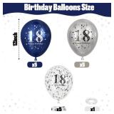 Happy 18th Birthday Balloons for Boys, Navy Blue Silver 18th Birthday Party Decorations for Him, 15 Pieces 18th Balloons for Boys Age 18 Years Old Birthday Celebration Party Decorations Supplies - Ret