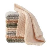 K&janet6am Dish Towels for Kitchen, 8 Pack Premium Coral Velvet Dish Cloths for Washing Dishes, Super Absorbent Coral Fleece Cleaning Cloths, Nonstick Oil Washable Fast Drying Rags - Retail: $8
