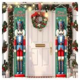 BlissYard Nutcracker Christmas Porch Banners 12Ã71 Inch Hello Winter Merry Christmas Door Decorations Red Blue Nutcracker Soldier Banner for Front Door Wall Outdoor Holiday Seasonal DÃ©cor - Reta