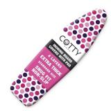 COTTY HOME Extra Thick Ironing Board Covers with Pad Standard Size 15x54, Heat Reflective Full Scorch Resistant Padding, Snug Fit Non-Slip Nose Pocket Fastener Straps Elastic Edges, Polka Dots - Retai
