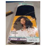 Sensationnel Curls Kinksandco Half Wig - Rain Maker Instant Weave Drawstring Cap for Natural 3C to 4C Hair Textures (1 JETBLACK) - Retail: $25