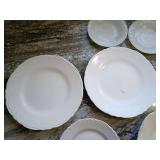 3 White Porcelain Dinner Plates 10inch2 milk glass 6 inch 3 White Porcelain Dinner Plates 10inch2 milk glass 6 inch