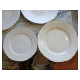 3 White Porcelain Dinner Plates 10inch2 milk glass 6 inch 3 White Porcelain Dinner Plates 10inch2 milk glass 6 inch