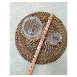 Glass Jars with Rope Handle and Woven Placemats Set old bottle Glass Jars with Rope Handle and Woven Placemats Set old bottle