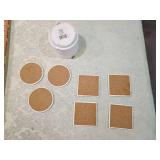 American Folk Art Coaster Set with Ceramic Cup 3 round coaster American Folk Art Coaster Set with Ceramic Cup 3 round coaster