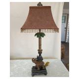 Decorative Elephant Table Lamp with Beaded Shade Decorative Elephant Table Lamp with Beaded Shade