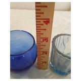 Blue Glass Vase and Bowl Collection Blue Glass Vase and Bowl Collection