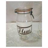 Glass Kitchen Storage Set - Flour Jar and Decanter Glass Kitchen Storage Set - Flour Jar and Decanter