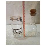 Glass Kitchen Storage Set - Flour Jar and Decanter Glass Kitchen Storage Set - Flour Jar and Decanter