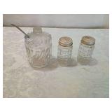 Clear Glass Salt and Pepper Shaker Set with sugar jar Clear Glass Salt and Pepper Shaker Set with sugar jar