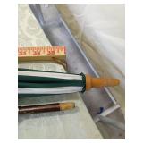 Traditional Green Plaid Golf Umbrella with Wooden Handle Traditional Green Plaid Golf Umbrella with Wooden Handle