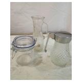 Glass Storage Set with Chrome Lid Glass Storage Set with Chrome Lid