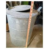 Large Galvanized Steel heater Can with LidHeavy antique old heater Large Galvanized Steel heater Can with LidHeavy antique old heater