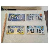 Kansas License Plate Collection 1988-2014 4 plates Kansas License Plate Collection 1988-2014 4 plates