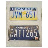 Kansas License Plate Collection 1976-2001 4 plates Kansas License Plate Collection 1976-2001 4 plates
