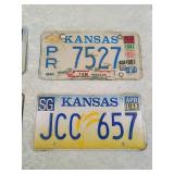 Kansas License Plate Collection 1976-2001 4 plates Kansas License Plate Collection 1976-2001 4 plates