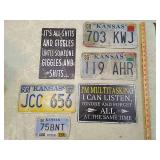 6 signs Kansas License Plates & Humorous Metal Signs Collection 6 signs Kansas License Plates & Humorous Metal Signs Collection
