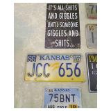6 signs Kansas License Plates & Humorous Metal Signs Collection 6 signs Kansas License Plates & Humorous Metal Signs Collection