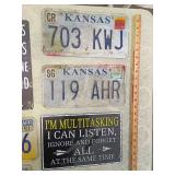 6 signs Kansas License Plates & Humorous Metal Signs Collection 6 signs Kansas License Plates & Humorous Metal Signs Collection