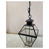Black Metal and Glass Pendant Light Fixture 30 inch chain Black Metal and Glass Pendant Light Fixture 30 inch chain