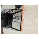 Black Metal and Glass Pendant Light Fixture 30 inch chain Black Metal and Glass Pendant Light Fixture 30 inch chain