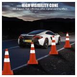 $80 6-Pack Traffic Cones 28in w/ Reflective Collars, PVC Base, Orange